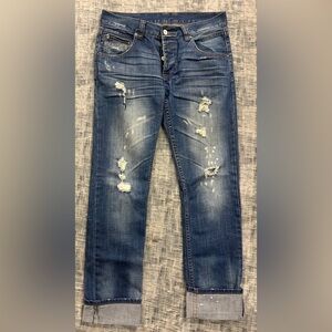 Lee Cooper Blue Distressed Boyfriend Jeans